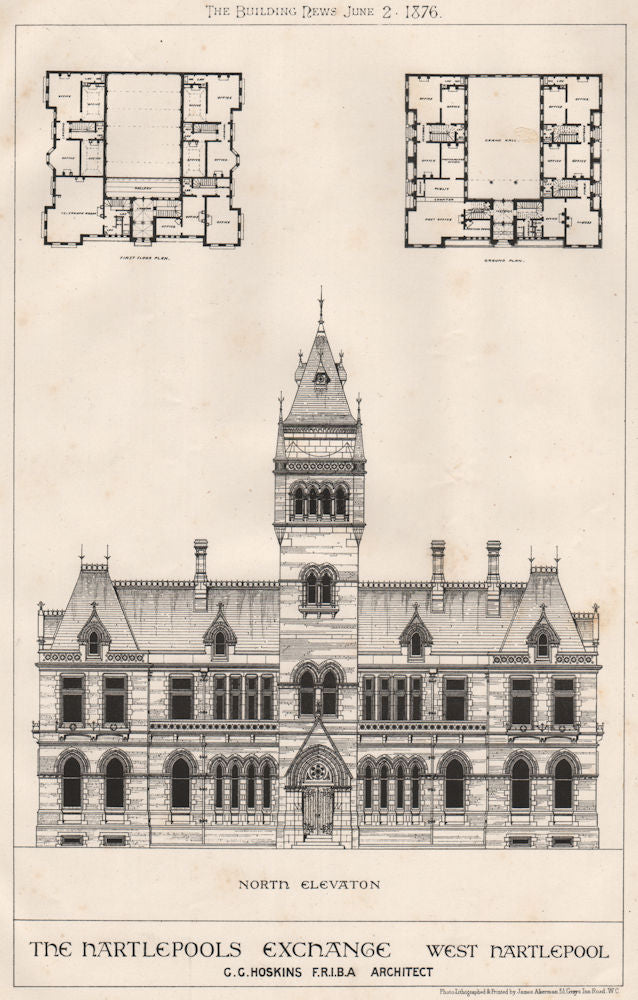 The Hartlepools exchange, West Hartlepool; GG Hoskins Architect. Durham 1876